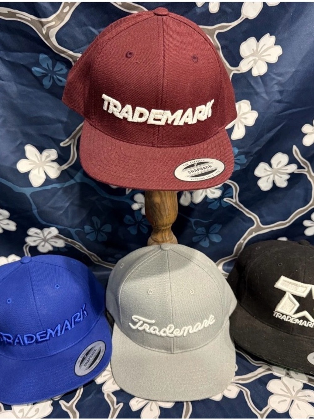 NWT Trademark Embroidered Snapback Hats set of 4
